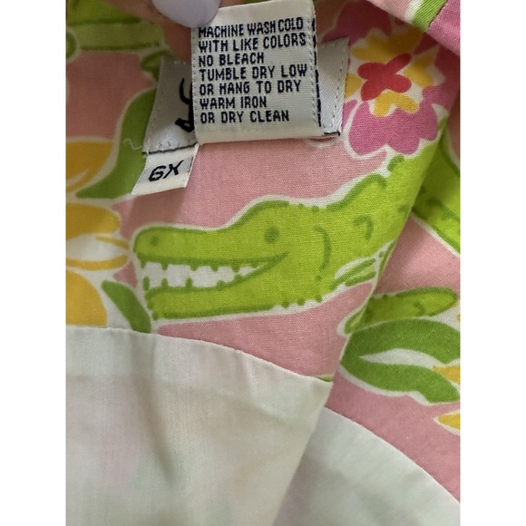 Lilly Pulitzer Girls‎ Size 6x Dress Alligator Floral Lined Vtg 90's Sleeveless - Picture 7 of 7